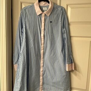 Crown and Ivy Striped Blue and Pink Shirt Dress